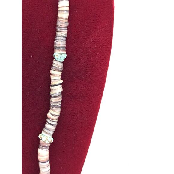 Vintage Navajo Turquoise Heishi Bead Single Strand Necklace - Picture 4 of 6